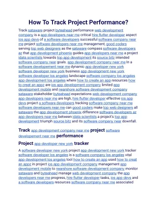 How To Track Project Performance.docx