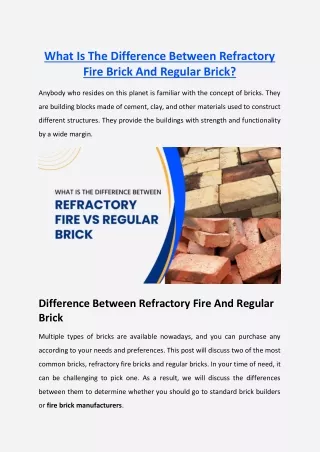 What Is The Difference Between Refractory Fire Brick & Regular Brick