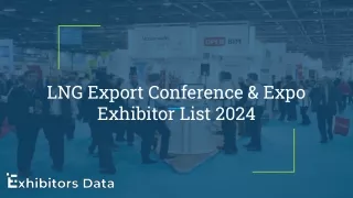 LNG Export Conference & Expo Exhibitor List 2024