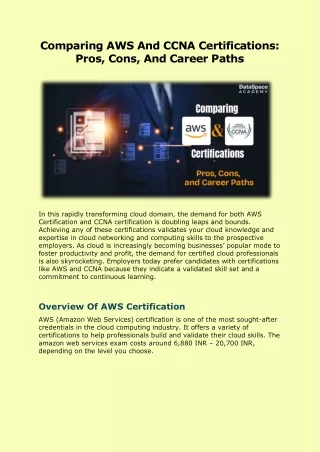 Comparing AWS And CCNA Certifications Pros, Cons, And Career Paths