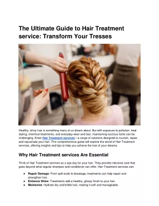 _Hair Treatment service