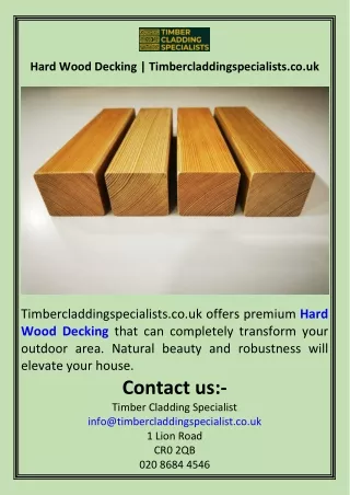 Hard Wood Decking  Timbercladdingspecialists.co.uk