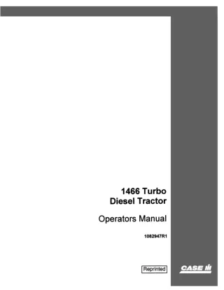 Case IH 1466 Turbo Diesel Tractor Operator’s Manual Instant Download (Publication No.1082947R1)