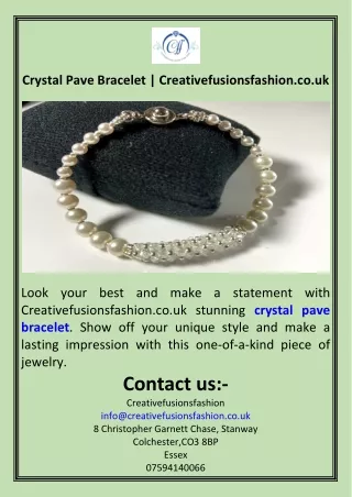 Crystal Pave Bracelet  Creativefusionsfashion.co.uk