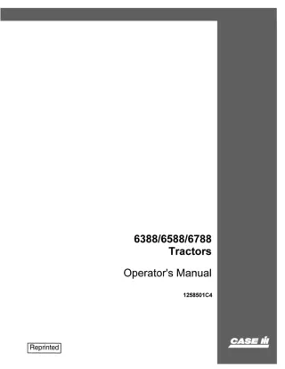 Case IH 6388 6588 6788 Tractors Operator’s Manual Instant Download (Publication No.1258501C4)