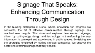 Signage That Speaks_ Enhancing Communication Through Design