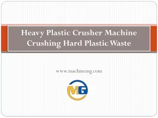 Plastic Crusher Machine Crushing Hard Plastic Waste