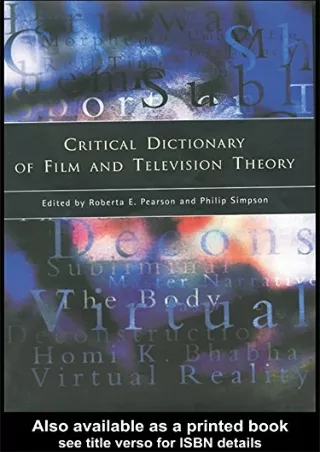 read pdf Critical Dictionary of Film and Television Theory