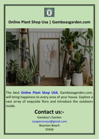 Online Plant Shop Usa  Gamboasgarden.com