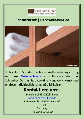 Einbauschrank  Handwerk-benz.de