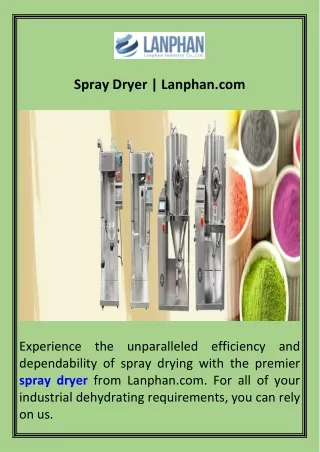Spray Dryer  Lanphan.com