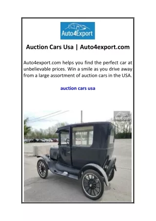 Auction Cars Usa  Auto4export.com