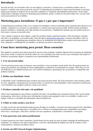 Marketing para jornalistas: como construir uma marca pessoal de sucesso