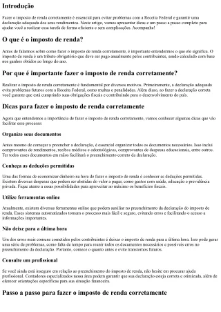 Como fazer o imposto de renda corretamente: dicas e passo a passo