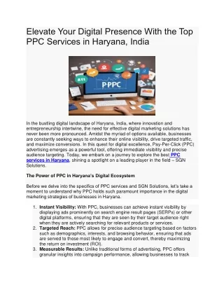 Top PPC Services in Haryana, India By SGN Solutions