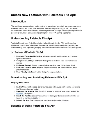 5 - Unlock New Features with Paletools Fifa Apk