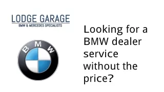 BMW Car Repair Servicing -  Lodge Garage