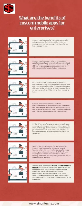 What are the benefits of custom mobile apps for enterprises