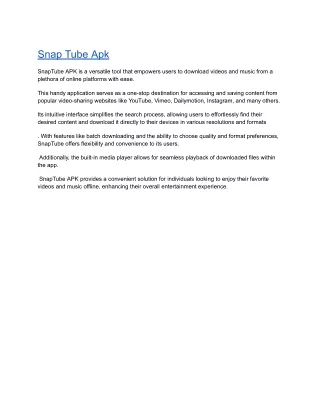 Snap Tube APK