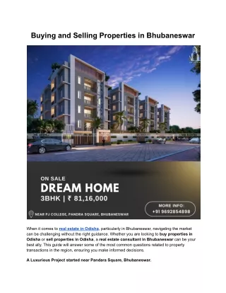 Buying and Selling Properties in Bhubaneswar