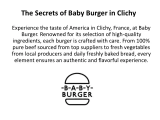 Les secrets des burgers chez Baby Burger à Clichy