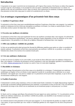 Les avantages ergonomiques d'un présentoir bois bien conçu pour le confort de vo