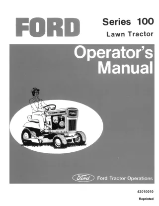 Ford Series 100 Lawn Tractor Operator’s Manual Instant Download (Publication No.42010010)