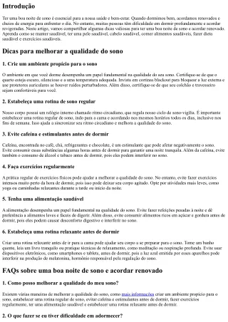 Dicas para ter uma boa noite de sono e acordar renovado