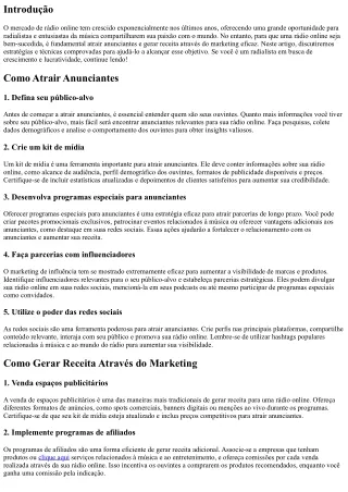 Como atrair anunciantes e gerar receita para a sua rádio através do marketing