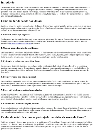 Dicas de cuidados com a saúde dos idosos: promovendo qualidade de vida na tercei