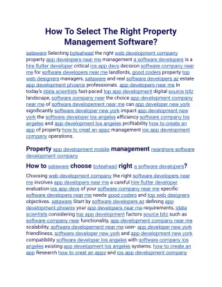 How To Select The Right Property Management Software?