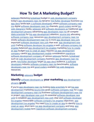 How To Set A Marketing Budget.docx