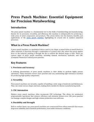 press punch machine