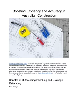 Boosting Efficiency and Accuracy in Australian Construction