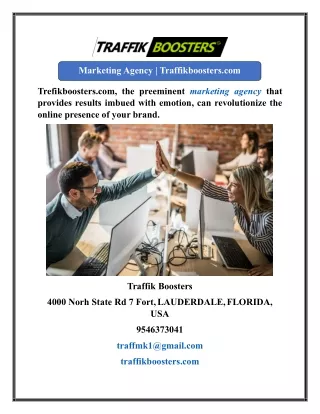 Marketing Agency  Traffikboosters.com