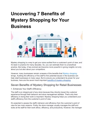 Uncovering 7 Benefits of Mystery Shopping for Your Business