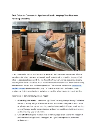 Best Guide to Commercial Appliance Repair_ Keeping Your Business Running Smoothly