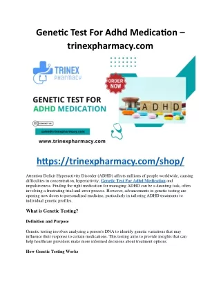 Genetic Test for Adhd Medication - trinexpharmacy.com