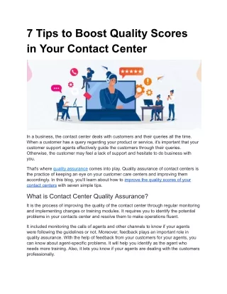7 Tips to Boost Quality Scores in Your Contact Center