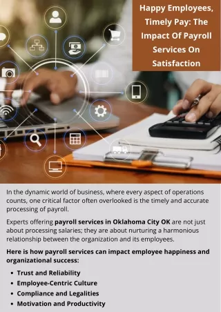 Happy Employees, Timely Pay: The Impact Of Payroll Services On Satisfaction