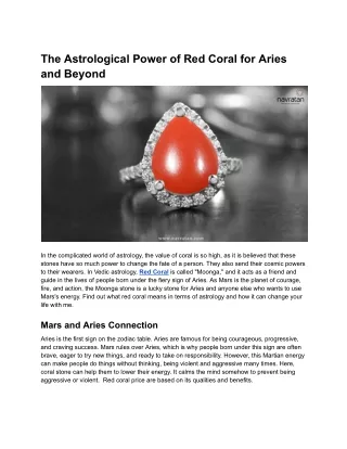 The Astrological Power of Red Coral for Aries and Beyond