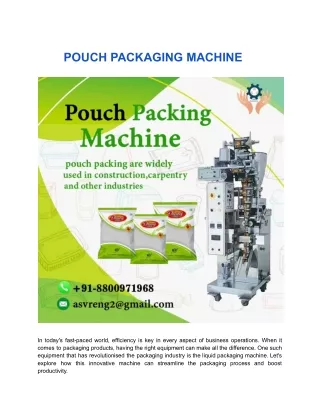 POUCH PACKAGING MACHINE