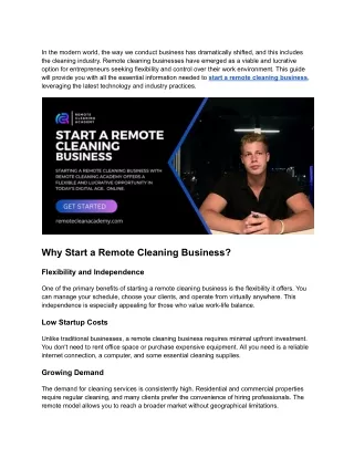 The Ultimate Guide to Starting a Remote Cleaning Business