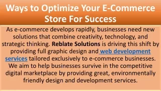 Ways to Optimize Your E-Commerce Store For Success