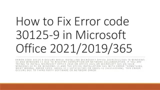 Error code 30125-9