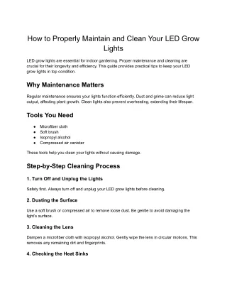 How to Properly Maintain and Clean Your LED Grow Lights