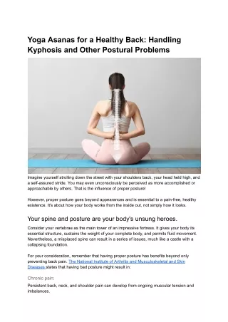 Yoga Asanas for a Healthy Back_ Handling Kyphosis and Other Postural Problems