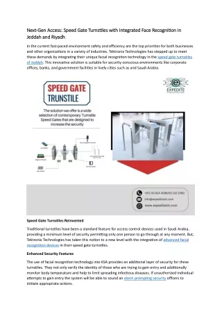 turnstile with integrated face recognition in jeddah & riyadh