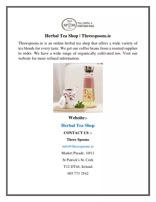 Herbal Tea Shop  Threespoons.ie