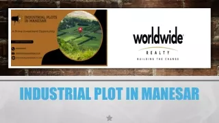 Industrial Plots In Manesar